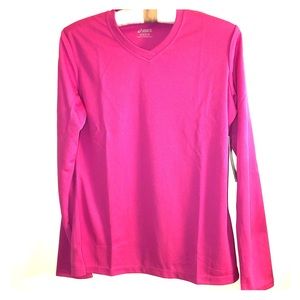 💗 Women’s Pink Ready Set Long-Sleeve Athletic Shirt 👚ASICS 💗 M